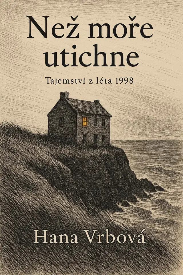 Přední obálka knihy Než moře utichne od Hany Vrbové, vytvořená v CharmWriteru